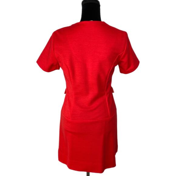 Vintage 60's Vicky Vaughn Junior Bright Red Drop Waist Dress - Junior's Size 11 - Picture 3 of 5